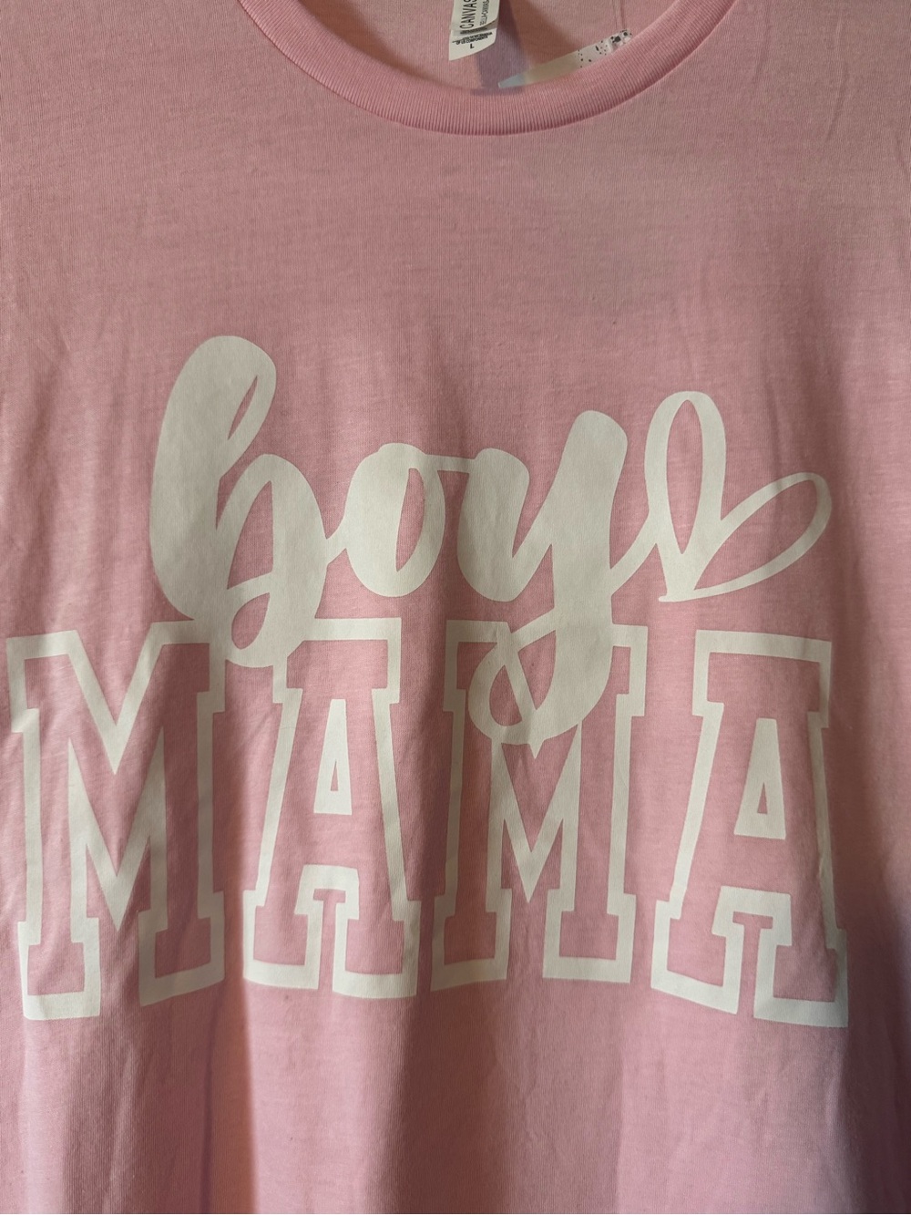 Bella Canvas Pink 'boy Mama' Graphic Tee